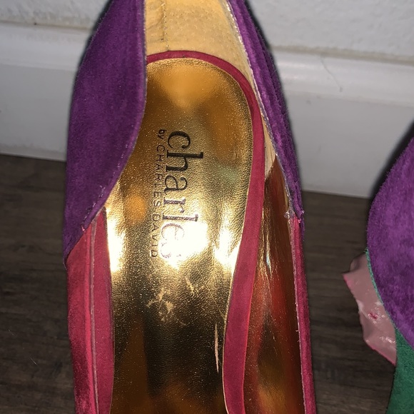 CHARLES DAVID MULTI COLORED HEEL - Picture 2 of 7